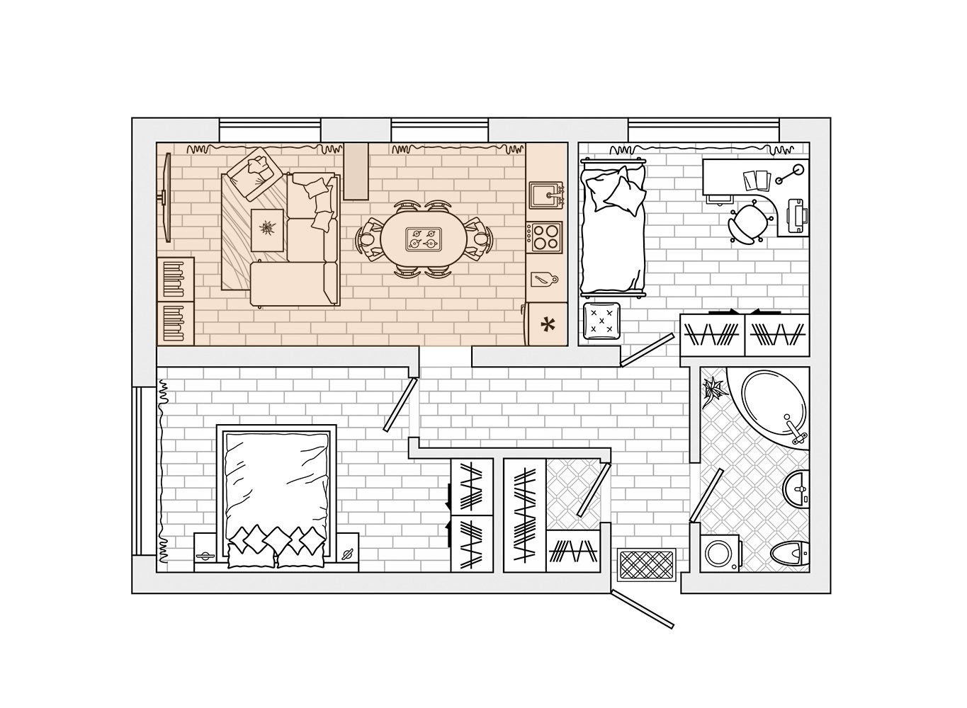 планировка кухни-гостиной в квартире